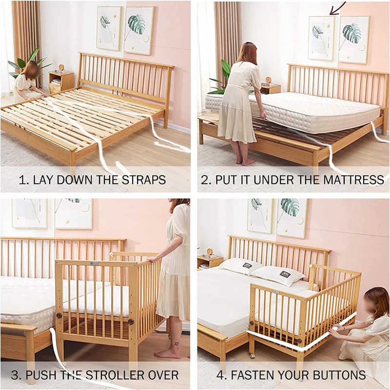 Bed Connector Mattress Strap Belt Sheet Baby Fixing Fasteners Holder Crib Bridge Ropes Straps Twin Connecting Fixation 240106