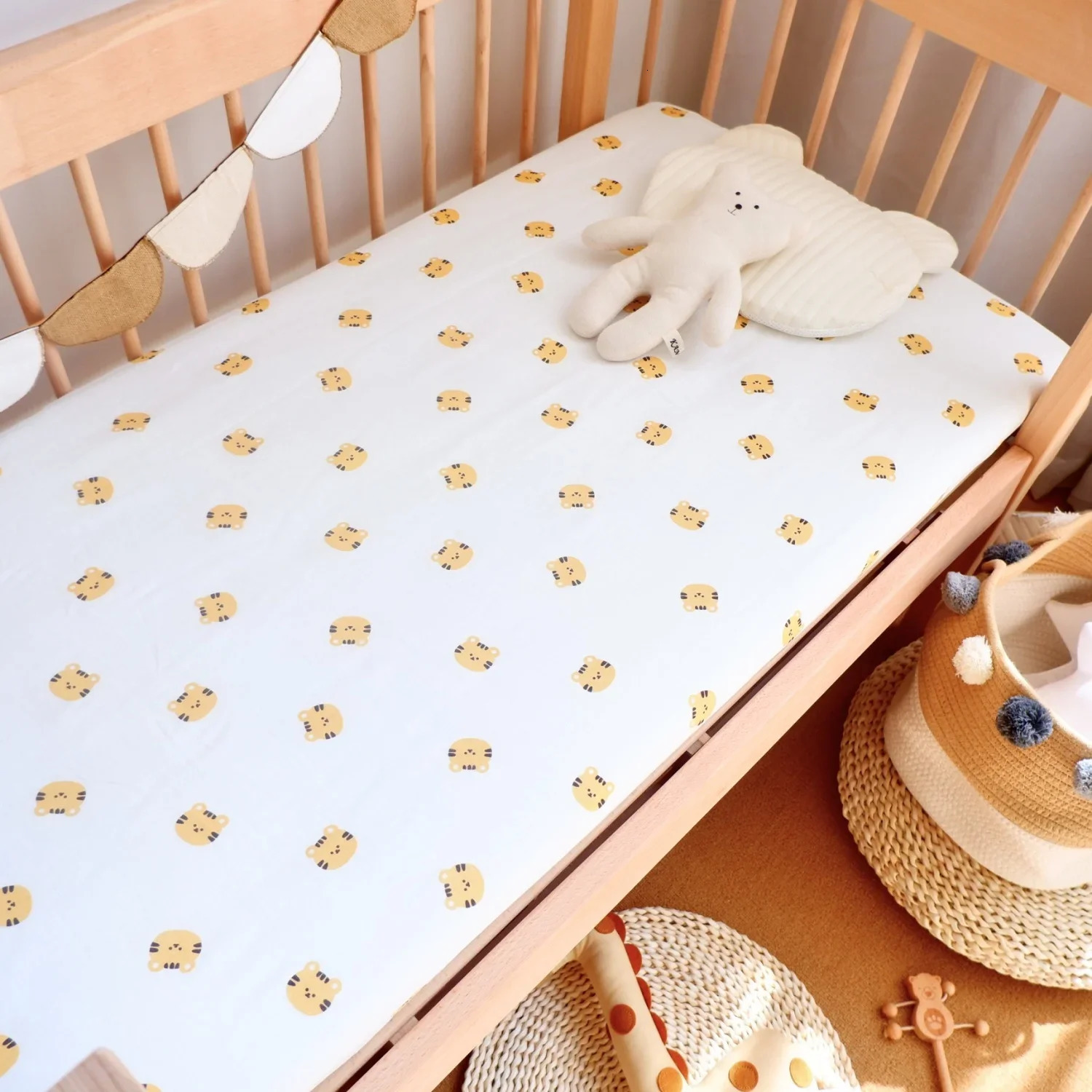 Baby Sheets Muslin Cotton Soft Crib Fitted Mattress Cover Craddle Cot Boys Girls born Bedding Set 130x70cm 240106