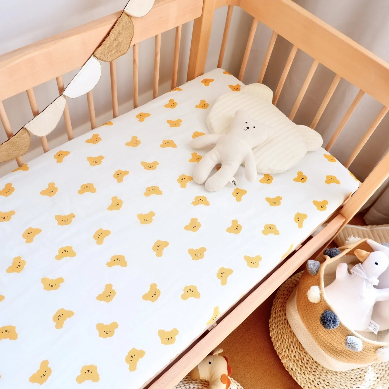 Baby Sheets Muslin Cotton Soft Crib Fitted Mattress Cover Craddle Cot Boys Girls born Bedding Set 130x70cm 240106