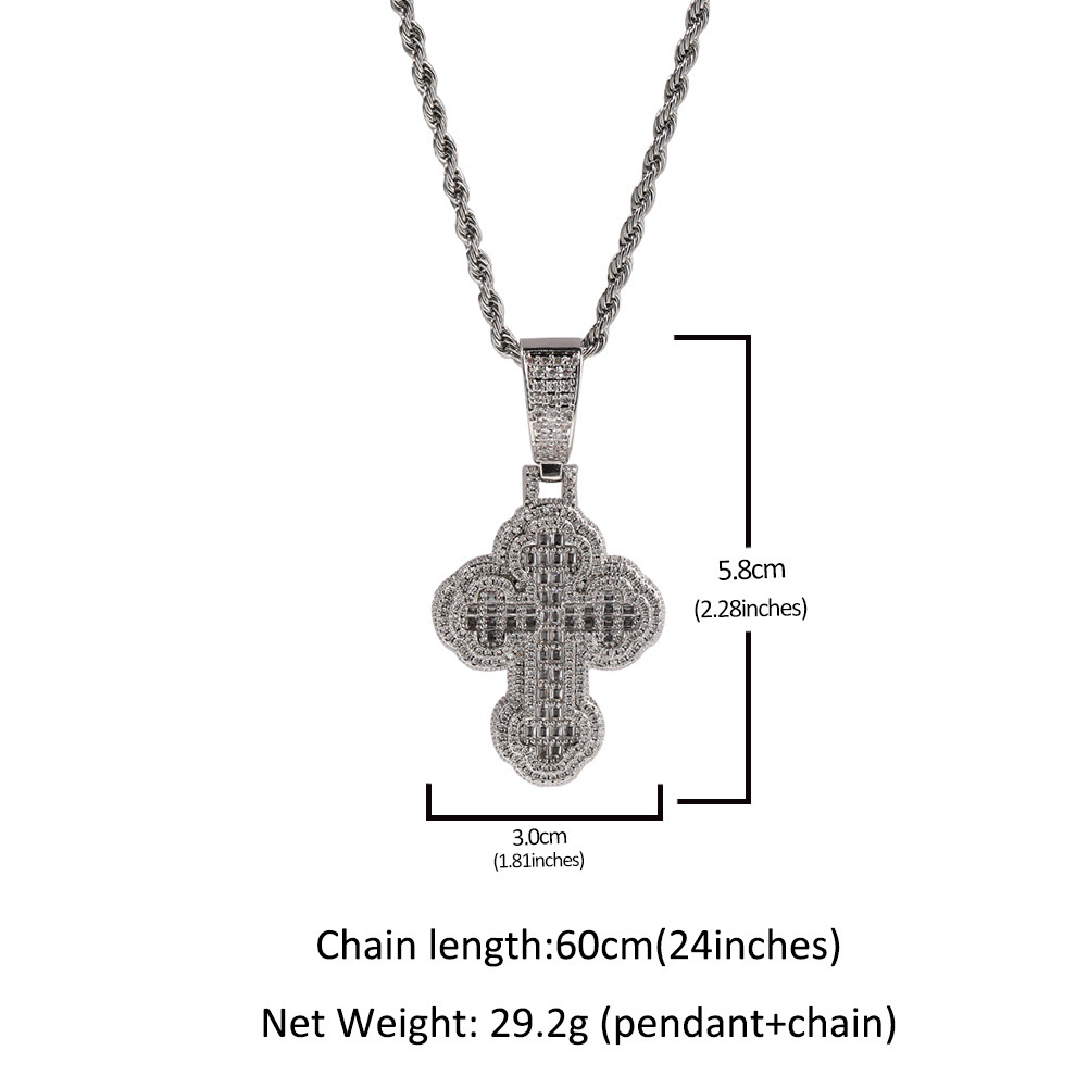 Hip Hop Ancient cute ccloud Cross Pendant Necklace Jewelry GRA moissanite diamond 18k gold sterling silver cuban