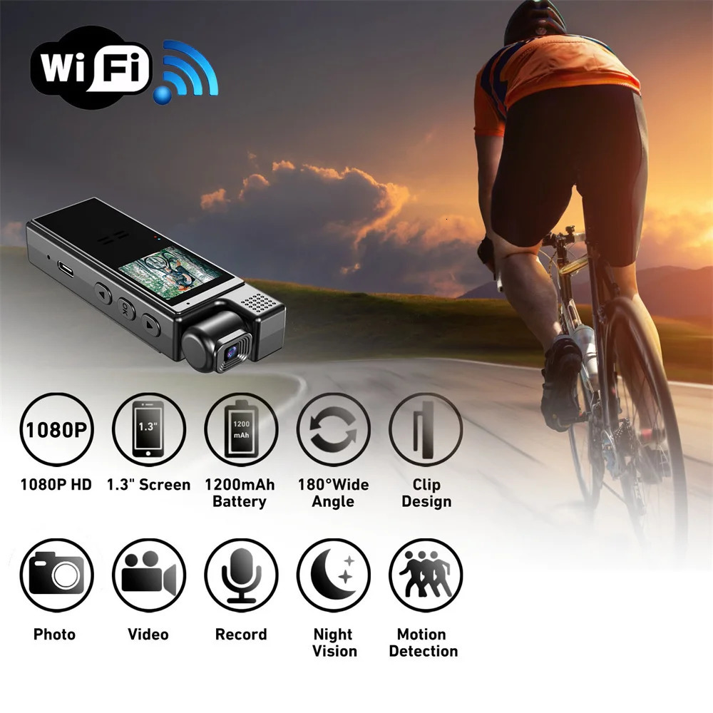 Wifi Mini Camera Full HD 180 Rotate Sports Bodycam Digital Video Recorder BodyCam Infrared Night Vision Camcorder 240106