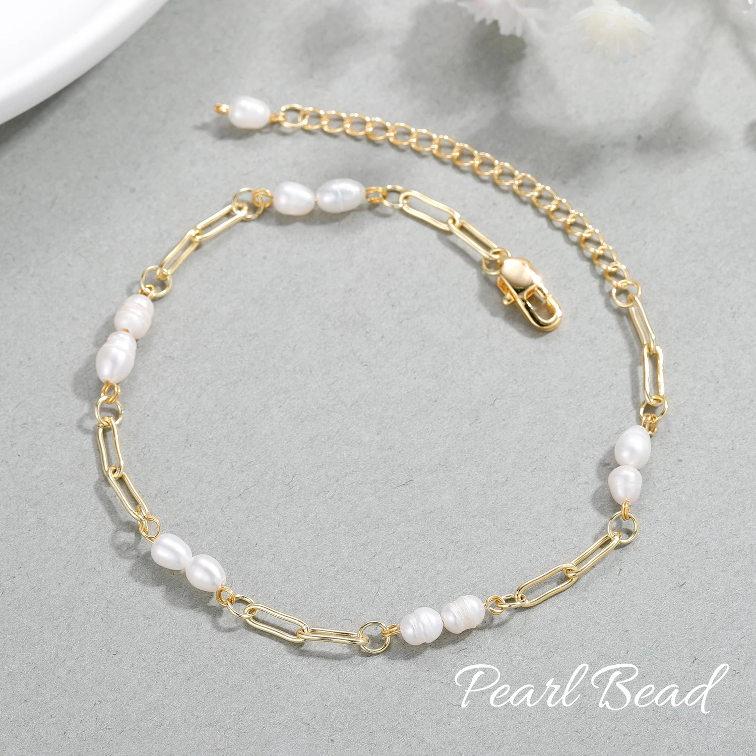 Dainty Pearl Choker Necklace BraceletGold NecklaceReal Freshwater PearlsNecklace And Bracelet Set Adjustable Jewelry 240106