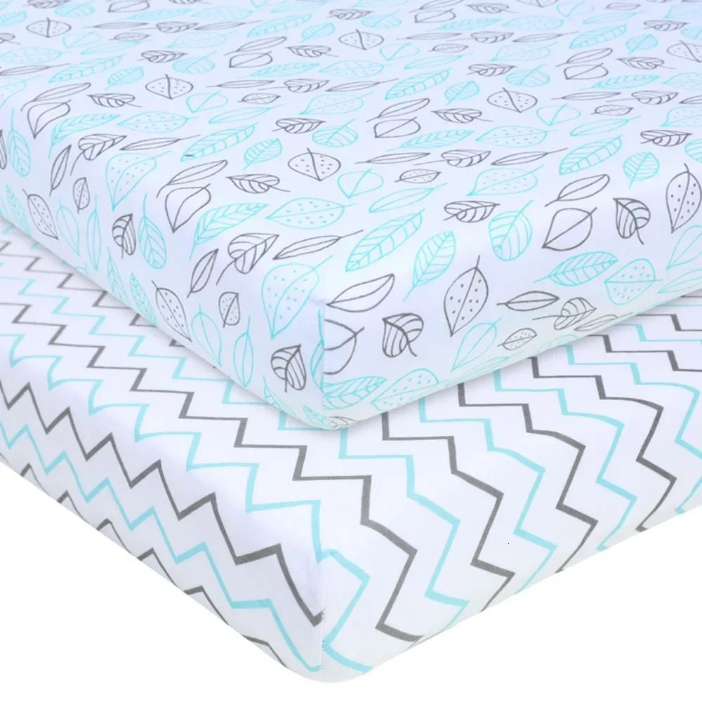 born Crib Sheet 100 Cotton Infant Baby Bed Knitted Fitted Sheets Boys Girls bedding set Cot Clothes 13070cm 240106