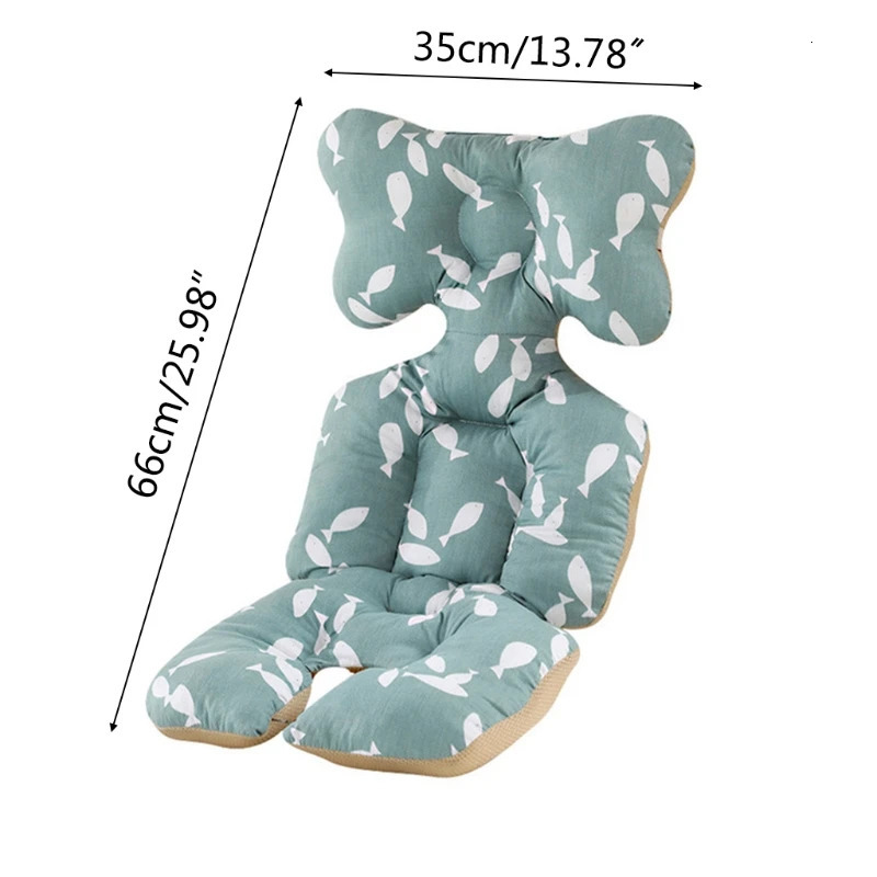 Baby Pushchair Seat Liner Universal Stroller Cotton Pad Warm Mat Sleeping Mattress Head Support Pillow Infant Pram High Chair C 240106