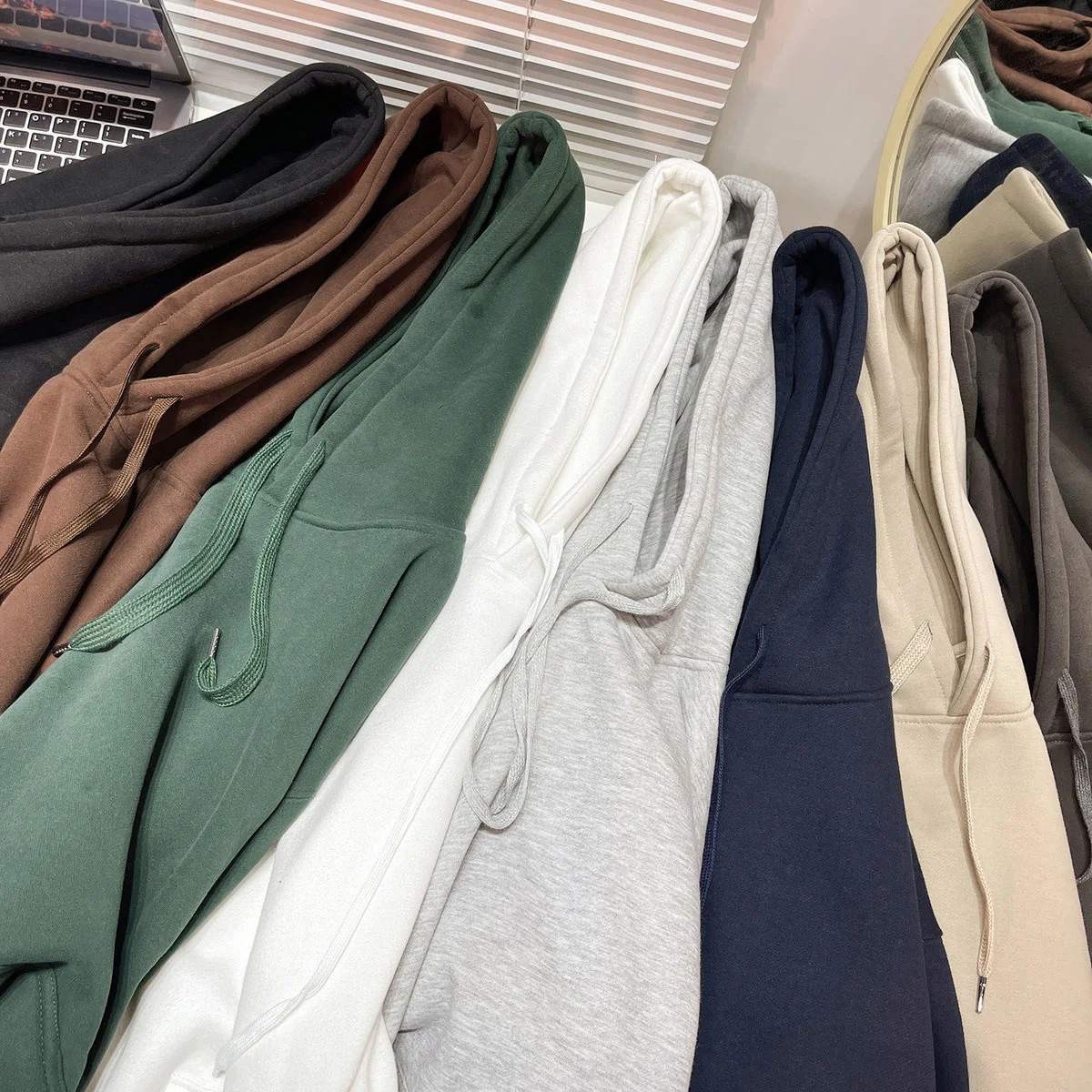 Privathinker Solid Color Men Unisex Oversized Hoodie Autumn Winter Warm Sweatshirts Hooded Pullovers Male Top 240106