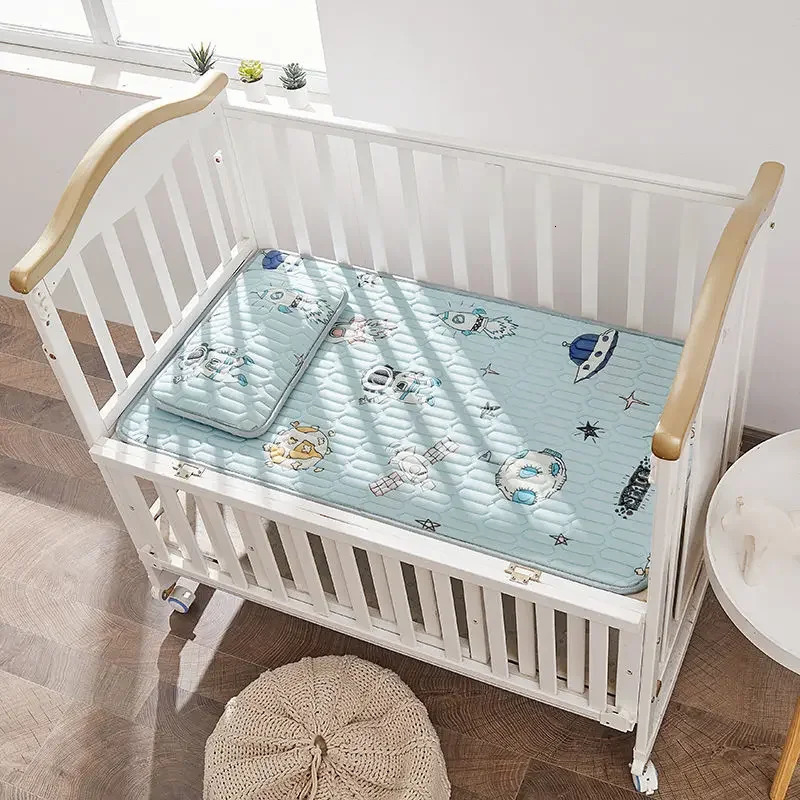 Crib Bedding Set Sheets Pillow Case Mattress Cover Protector Baby Bed Sheet Toddler Kids Cooling 70X150 cm 240106
