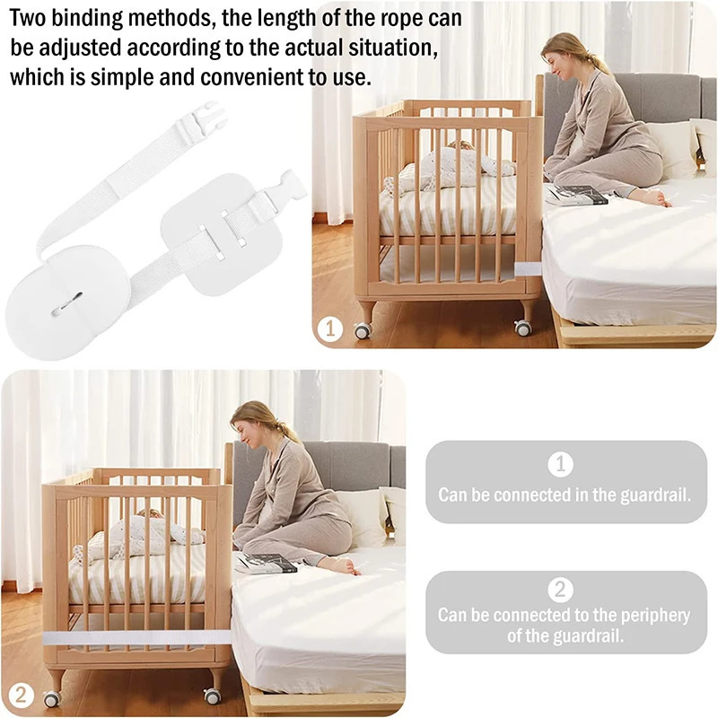 Bed Connector Mattress Strap Belt Sheet Baby Fixing Fasteners Holder Crib Bridge Ropes Straps Twin Connecting Fixation 240106