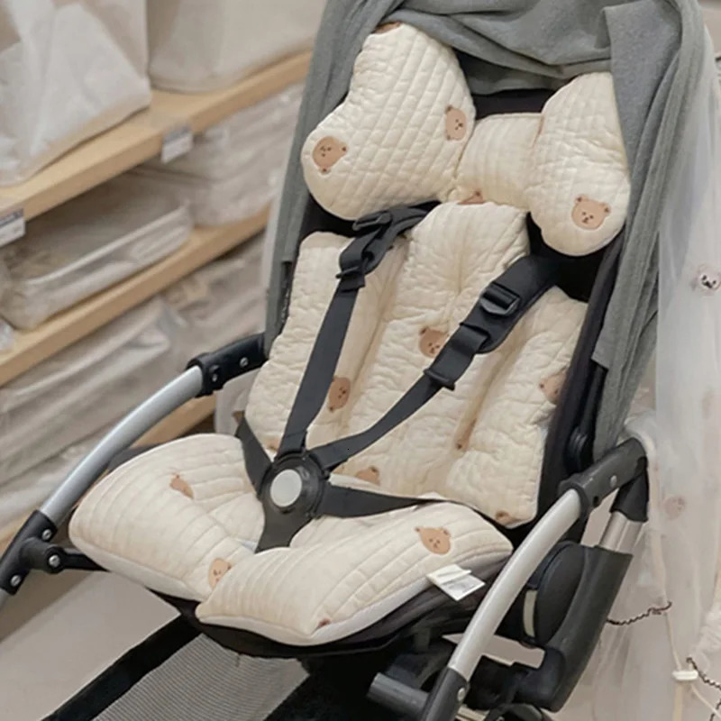 Baby Stroller Seat Cushion Pad for Car Puchair Liner Mat Thicken Cotton Breathable Cart Mattress Infant born Pram Accessories 240106