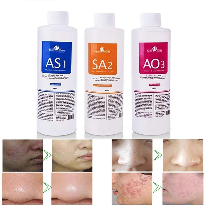 Accessories Parts AS1 SA2 AO3 Bottle/400ml Normal Skin Microcrystalline Peeling Water Facial Essence Suitable for Salons and Home355