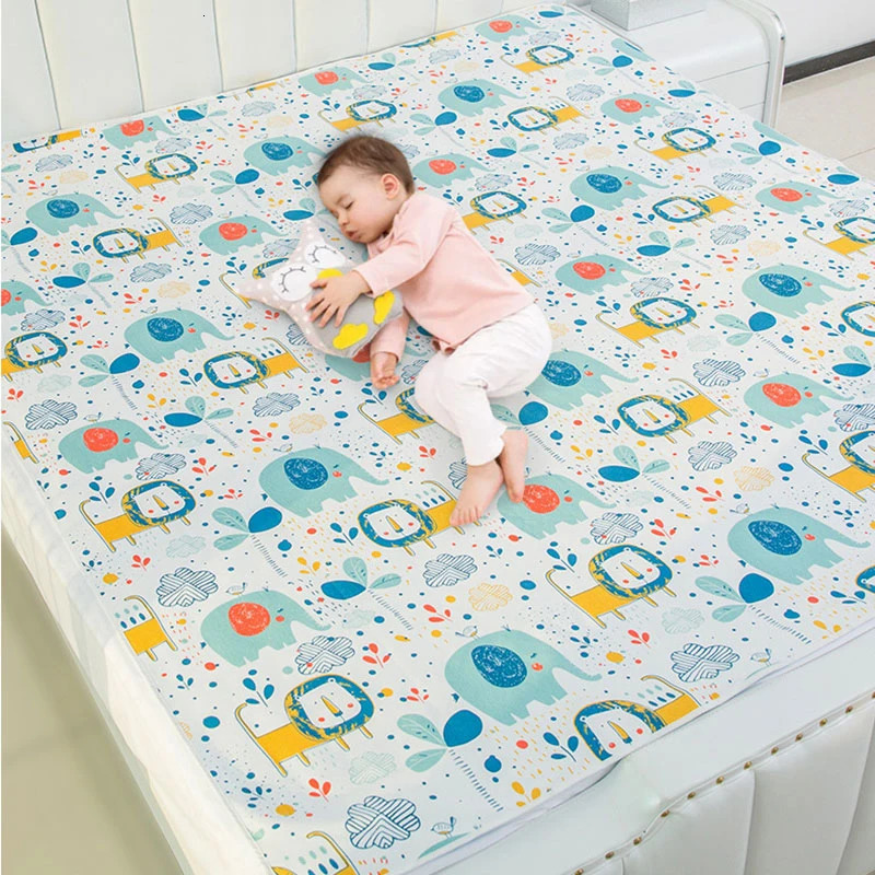 Cotton Baby Nappy Changing Sheet Pads Washable Waterproof Overnight Protection Pad Sheets Floor Game For Children Diaper Mats 240106