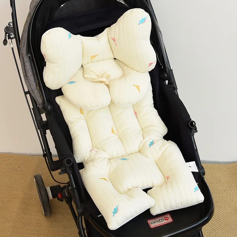 Baby Stroller Seat Liner Protector born Cotton Car Cushion Pad Infant Toddler Neck Support Cart Mattress Mat Pram Accessories 240106