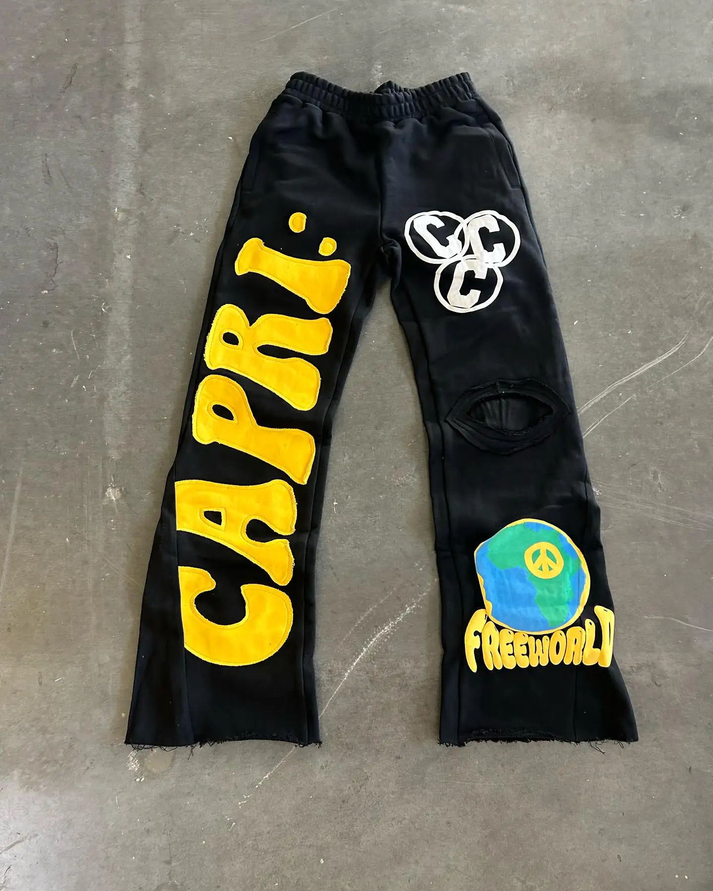 Baggy Hosen Y2k Harajuku Punk Pattern Patchwork Mens Pants Hip Hop Joggers Versatile Straight Trousers Casual Sports Streetwear 240106