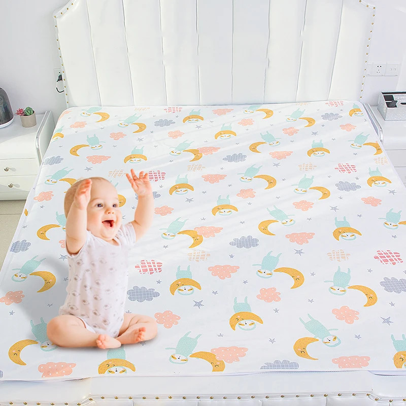 Cotton Baby Nappy Changing Sheet Pads Washable Waterproof Overnight Protection Pad Sheets Floor Game For Children Diaper Mats 240106