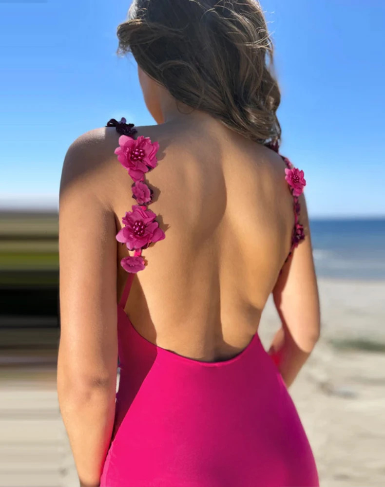 Women Elegant Backless 3D Flower Sleeveless Strap Dress Maxi Dress Sexy Lace Up Bodycon Long Lady Evening Party Gowns Beach Dres 240106