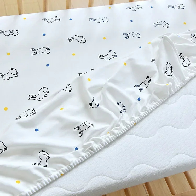Fitted Sheet Crib Baby Bedding Set Waterproof Mattress Cover Protector 130x70cm Todller Bedspread Boys Bed 240106