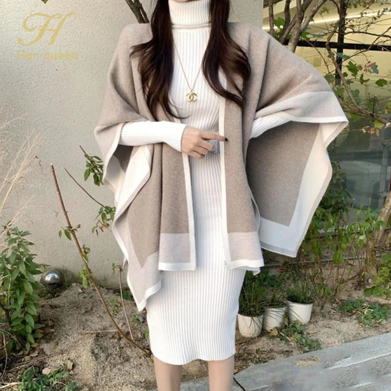 H Han Queen Knitted Bodycon Dress Bottoming Women Soft Elastic Turtleneck Sweater Autumn Winter Midi Party Dresses With Belt 240106