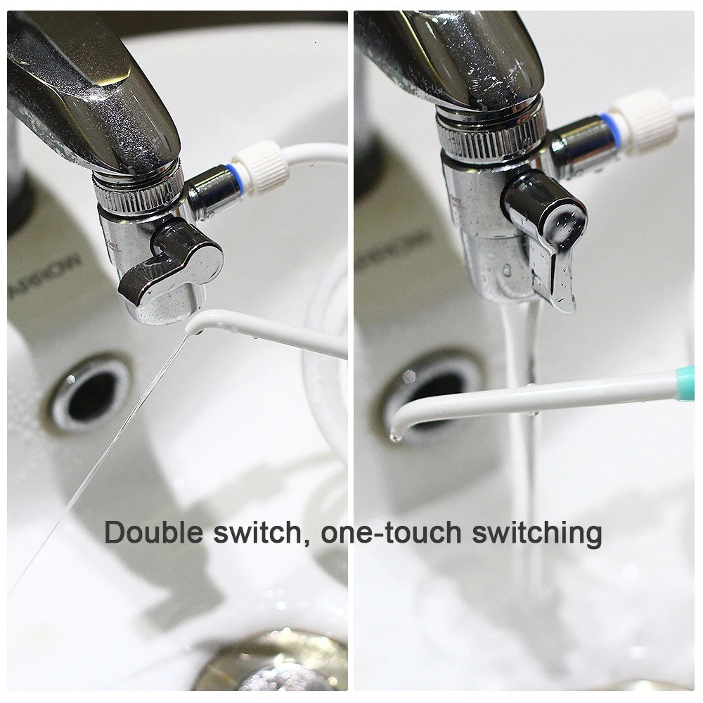 Dental SPA Faucet Tap Oral Irrigator Water Flosser Toothbrush Irrigation Teeth Cleaning Switch Jet Floss y240106
