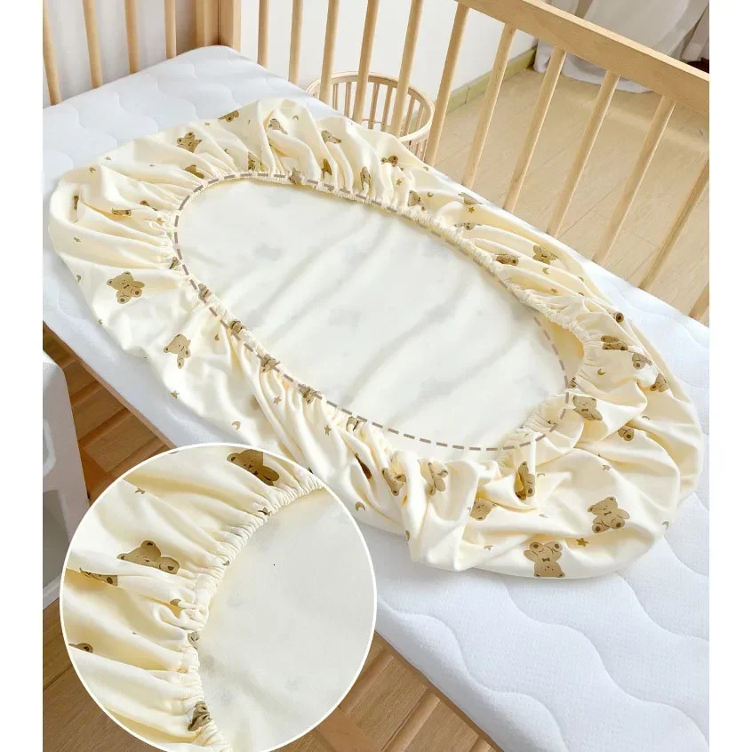 Fitted Sheet Crib Baby Bedding Set Waterproof Mattress Cover Protector 130x70cm Todller Bedspread Boys Bed 240106