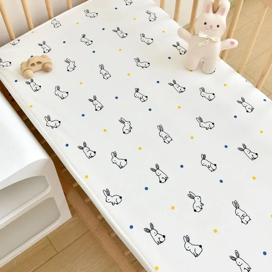 Fitted Sheet Crib Baby Bedding Set Waterproof Mattress Cover Protector 130x70cm Todller Bedspread Boys Bed 240106