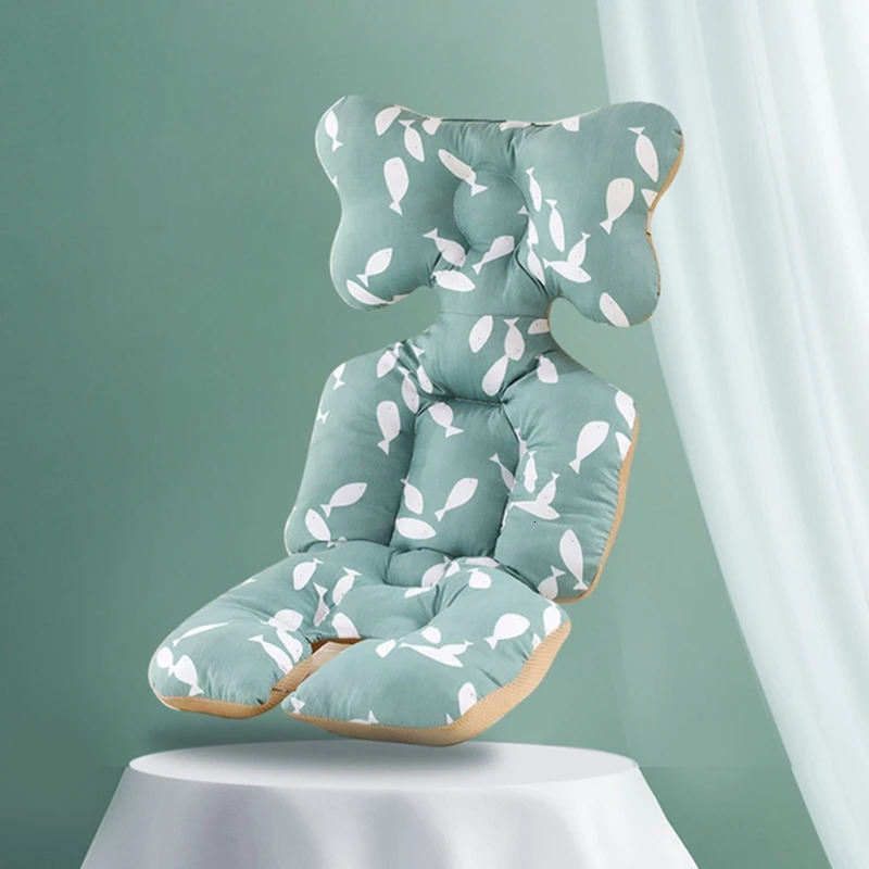 Baby Pushchair Seat Liner Universal Stroller Cotton Pad Warm Mat Sleeping Mattress Head Support Pillow Infant Pram High Chair C 240106