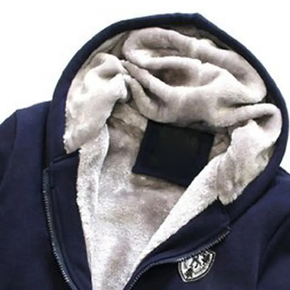 Plus Size Men Casual Warm Tracksuit Fleece Zipper Hooded Coat Drawstring Pants 240106