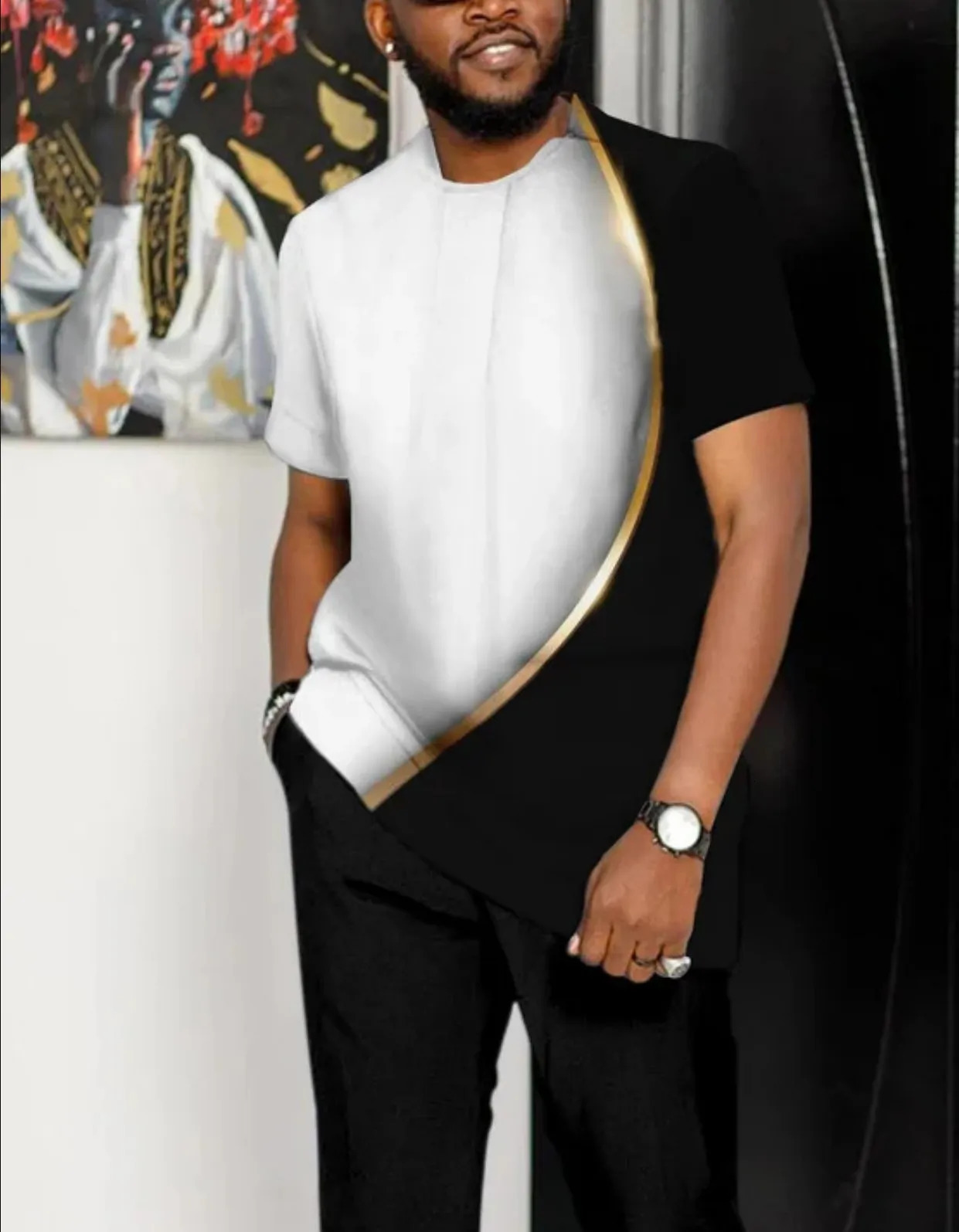 Summer Tracksuit Suit Oversized T Shirt Trousers Fashion Streamline 2 Piece Set Men Short Sleeve Pants Casual Streetwear Blue 240106