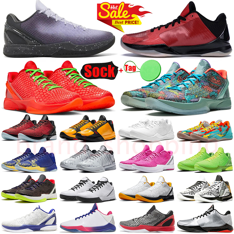 Kobes 6 Reverse Grinch Basketball Shoes Kobed Eybl Bred Women Men 8 Halo Venice Beach Mambacita 5 Protro Prelude All Star Mens Outdoor Trainers S