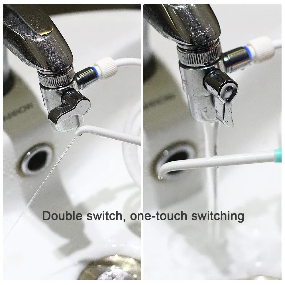 Dental SPA Faucet Tap Oral Irrigator Water Flosser Toothbrush Irrigation Teeth Cleaning Switch Jet Family Floss y240106