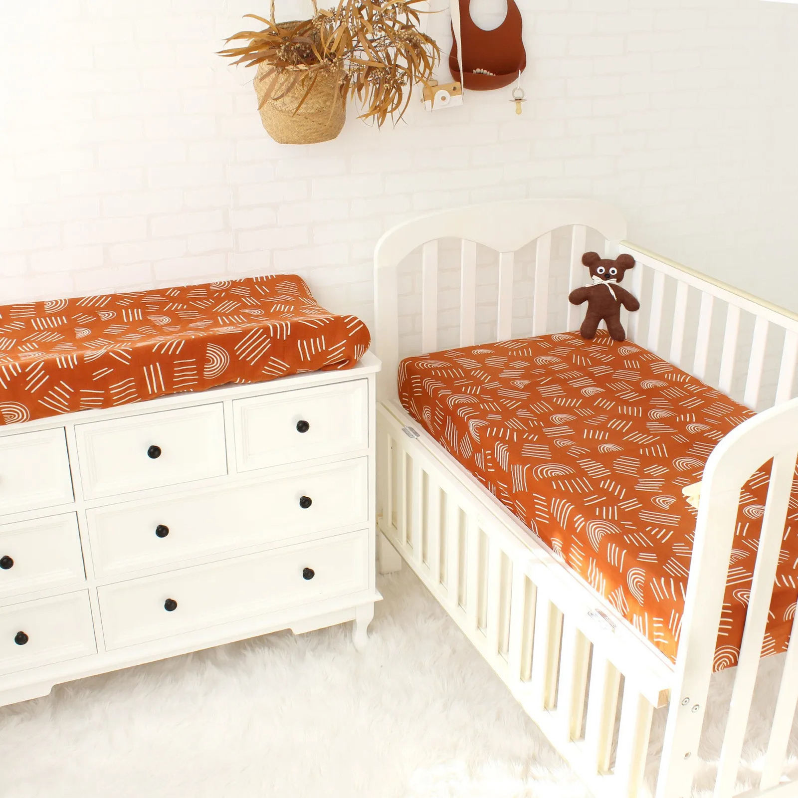 Baby Crib Bedding Set Mattress for Toddler Bed Sheet Cotton Sheets Elastic Fitted 70x130x22cm 240106