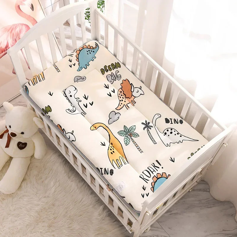 Baby Crib Bedding Set 120x60cm Toddler Bed Mattress Pad Fleece Breathable Boys Girls Cartoon Room Cute Floor Play Mat 240106