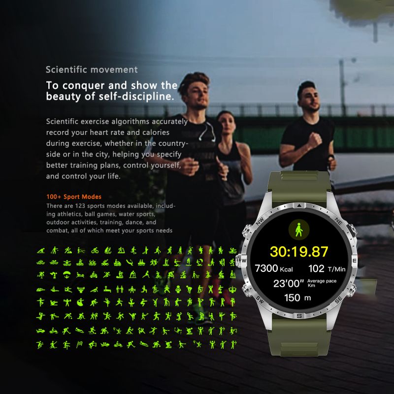 Smart Watch LCD 1.6inch Round Screen S45 Wateproof Full screen touch Magnetic Charging Long endurance For Android5.1+ IOS9.0+HarmonyOs Monitor Multili