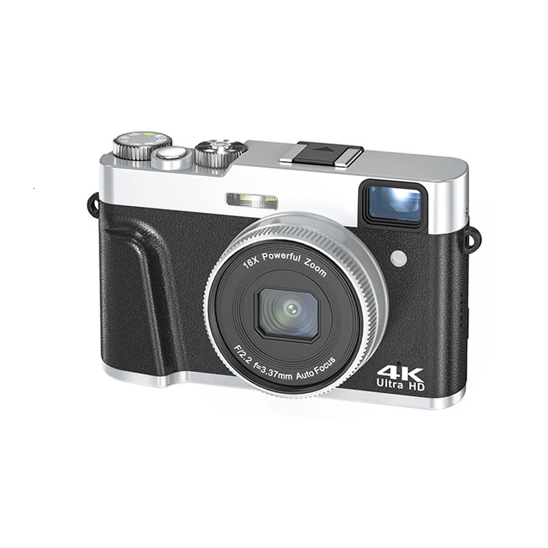 4K Digital Camera Auto Focus 48MP Vlogging for and AntiShake Video Autofocus with Viewfinder Flash Dial 240106