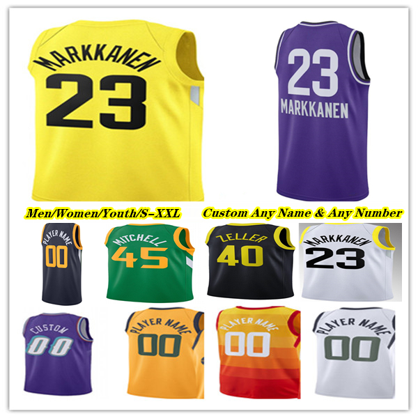 Printed Lauri Markkanen Basketball Jersey Clarkson Collin Sexton John Collins Talen Horton-Tucker Keyonte George Walker Kessler Karl Malone John Stockton JAZZS