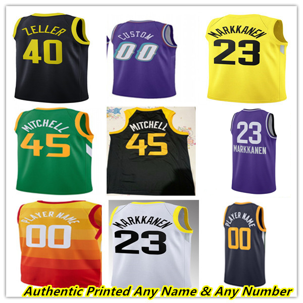 Printed Utah Basketball Jersey Lauri Markkanen Clarkson Collin Sexton John Collins Talen Horton-Tucker Keyonte George Simone Fontecchio Karl Malone John Stockton