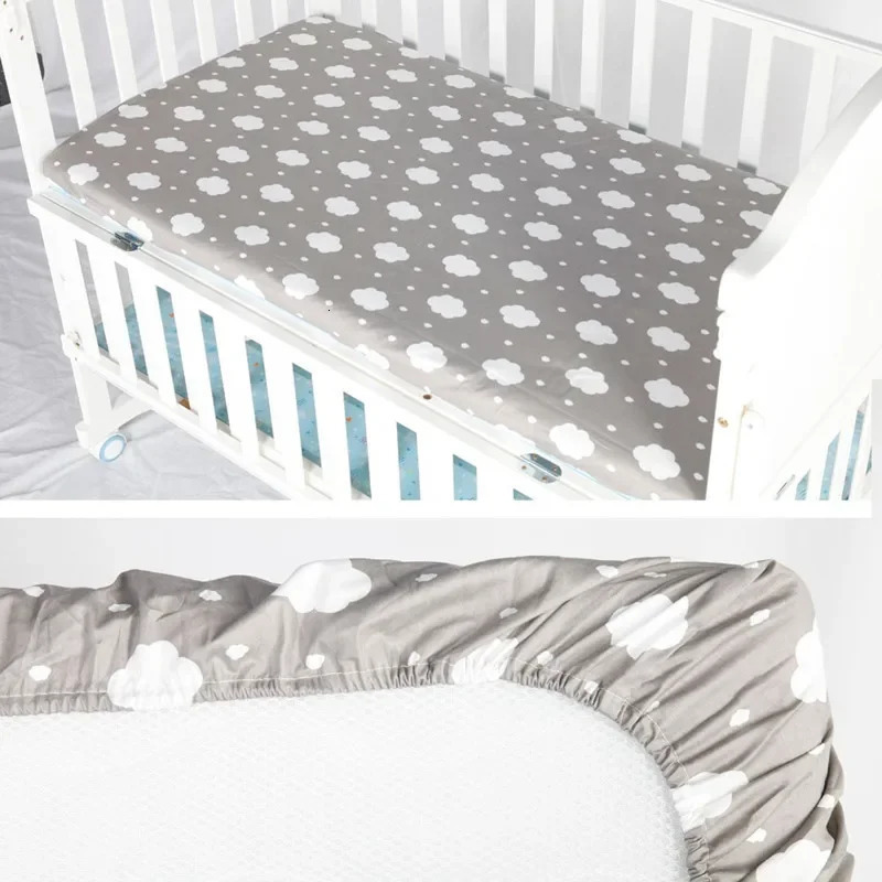 Crib Sheets 140X70cm Cotton Baby for Boys Cot Bed Mattress Cover Protector Infant Toddler Girls Bedding Set 240106