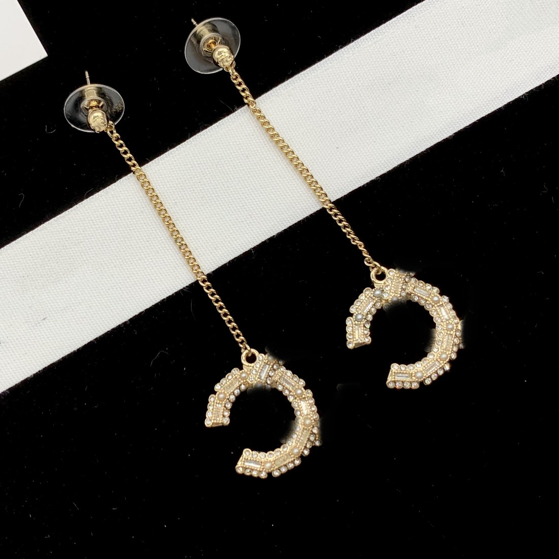 Long Designer Earrings Pearl Earrings Woman Luxury Letter Jewelry Women Diamond Earrings Jewelry