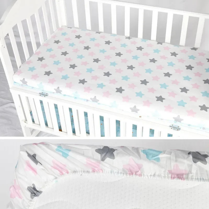 Crib Sheets 140X70cm Cotton Baby for Boys Cot Bed Mattress Cover Protector Infant Toddler Girls Bedding Set 240106