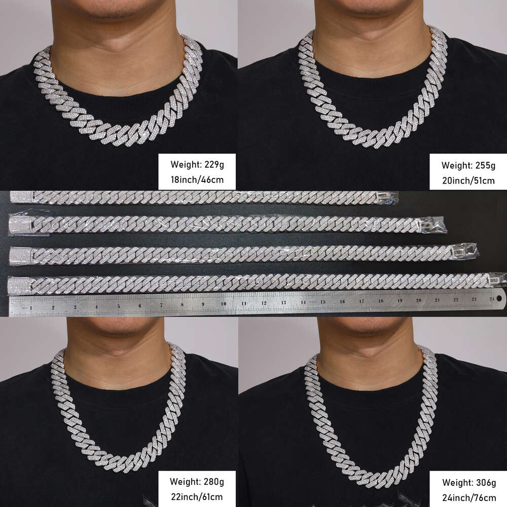 Cubana Rappers Hip Hop Jewelry Fashion 20mm Cuban Link Chain Gold Silver Plated Brass Cz Diamond Iced Out Necklace for Men