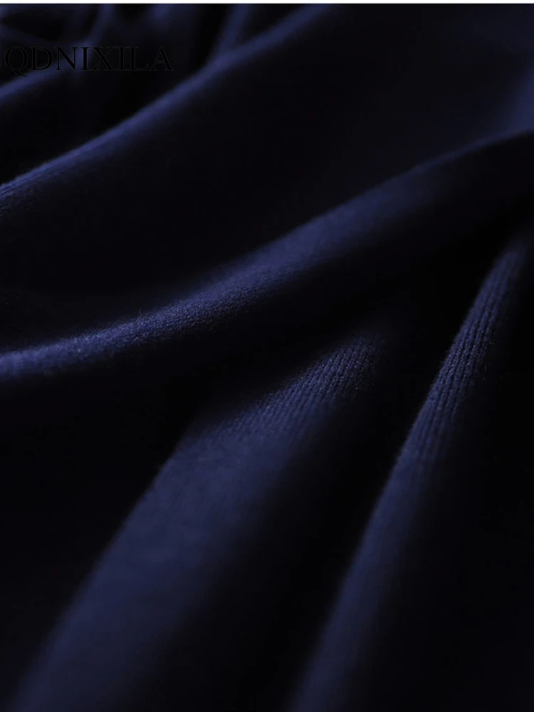 Womens Dresses V-neck Wrap Up Dress for Women Autumn Winter Woman Clothing Korean Version Loose Elegant Knitted Skirt 240106