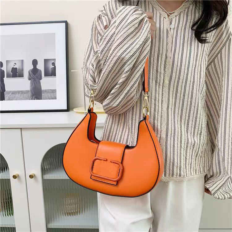 2023 New Solid Litchi Pattern Underarm Bag Bags Fashion Shoulder Bag High Quality Women's Bag Simple and Versatile WD-8006