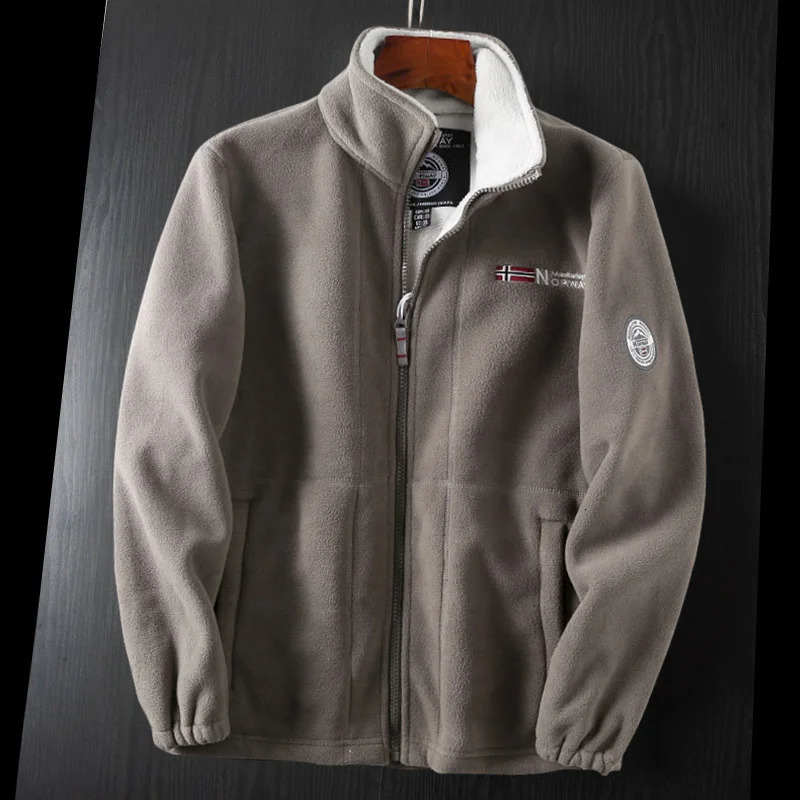 Winter Thicken Fleece Men Jacket Pockets Casual Polar Jackets Outdoor ColdProof Warm Overcoat Plus Size Outwear 240108