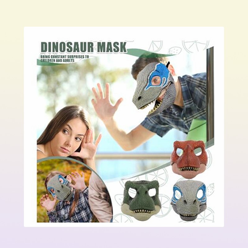 Dragon Dinosaur Jaw Mask Open Mouth Latex Horror Dinosaur Headgear Dino Mask Halloween Party Cosplay Props Scared MaskGC13901946006