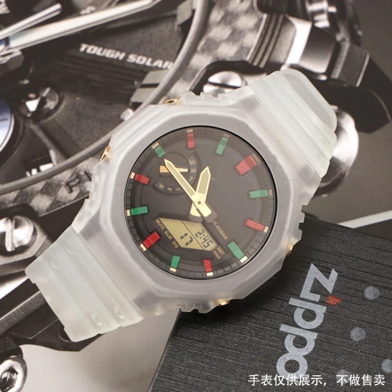 High Quality Resin Watch Band and case For GShock GA2100 GA2110 Rubber Strap Bezel Case Replacement Accessories 240106