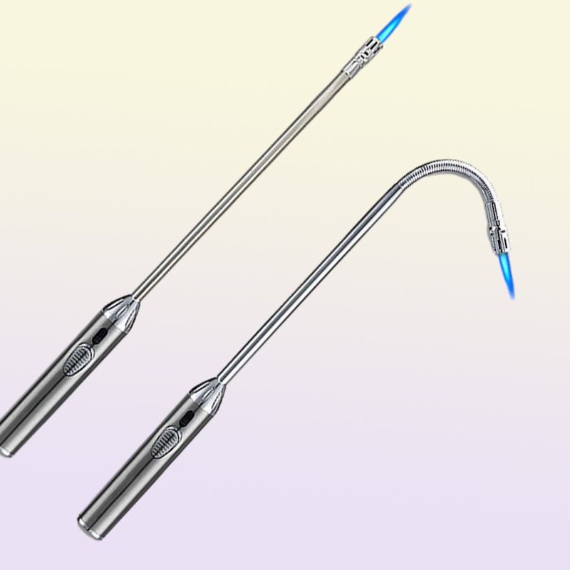 s 70cm Blue Flame Kitchen Candle Long Butane Gas Lighter 360 Degrees Rotate Stove BBQ Igniter Welding Torch Picnic Tool 0103
