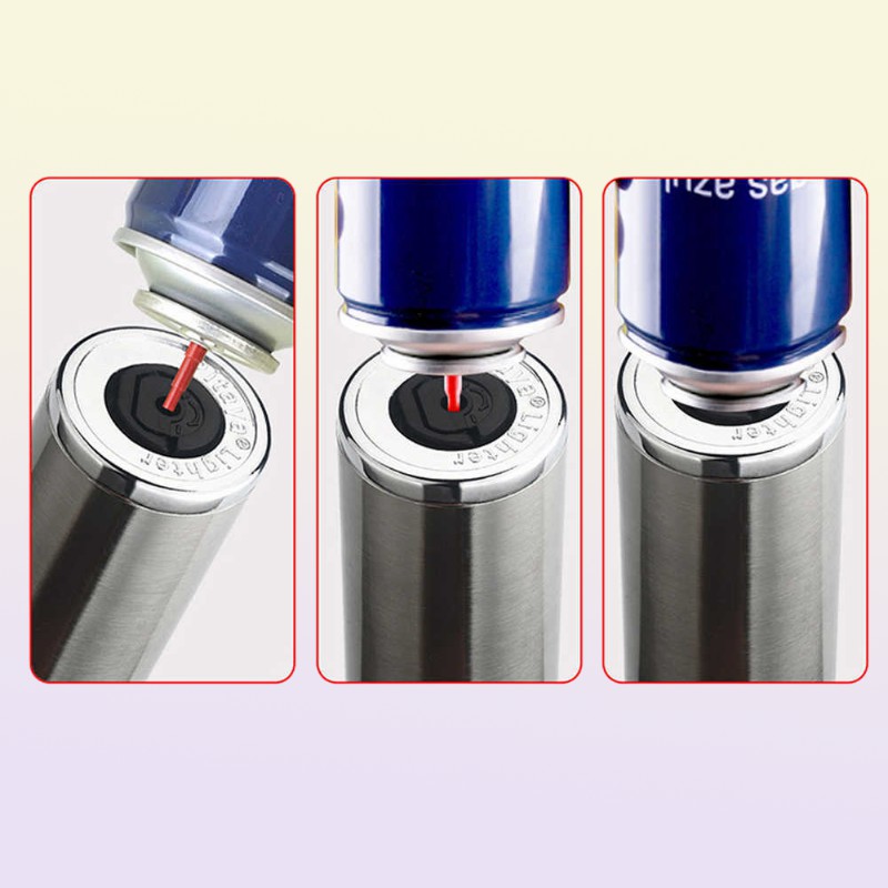 s 70cm Blue Flame Kitchen Candle Long Butane Gas Lighter 360 Degrees Rotate Stove BBQ Igniter Welding Torch Picnic Tool 0103