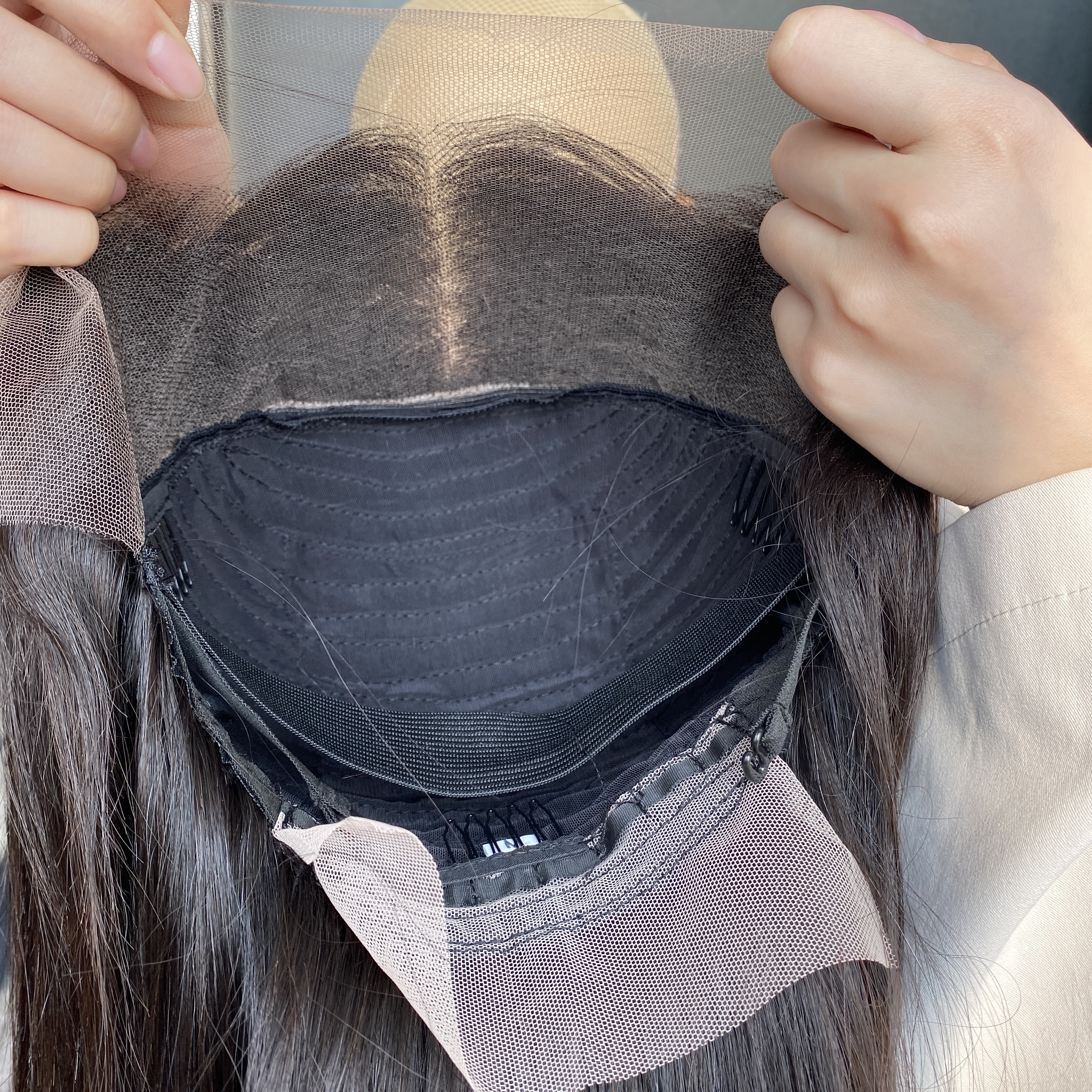 Brazilian Peruvian Vietnamese Double Drawn 12 Inch Natural Black Color 100% Raw Virgin Remy Human Hair Silky Straight 13x4 HD Lace Wig