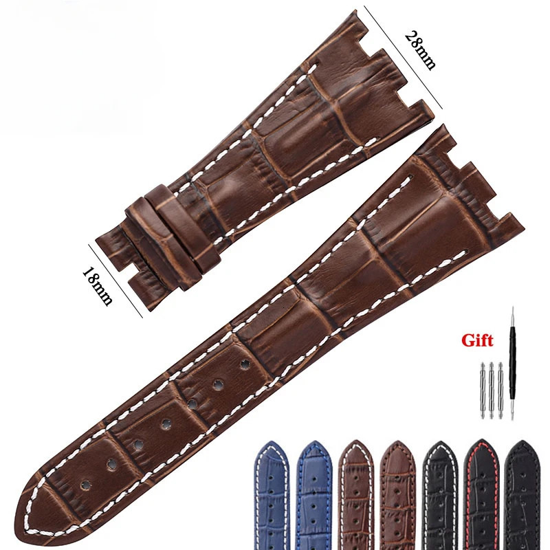 28mm Genuine Leather Watch Band for AP 26470 26133 15703 26470SO Strap Sport Waterproof Bracelet Handmade Accessories 240106