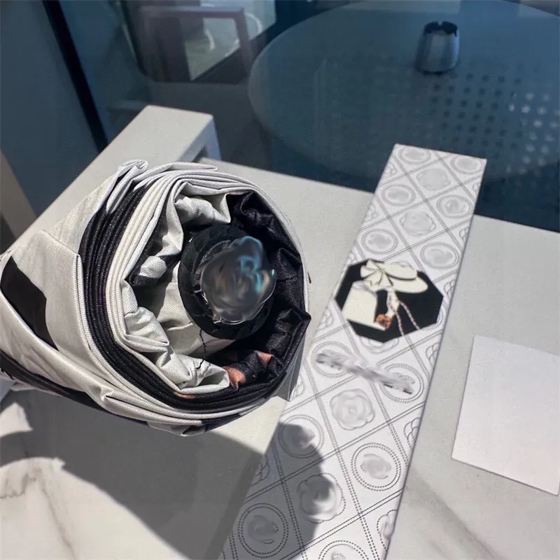 High-end Umbrellas C Classic white printed automatic sunshade umbrella folding umbrella