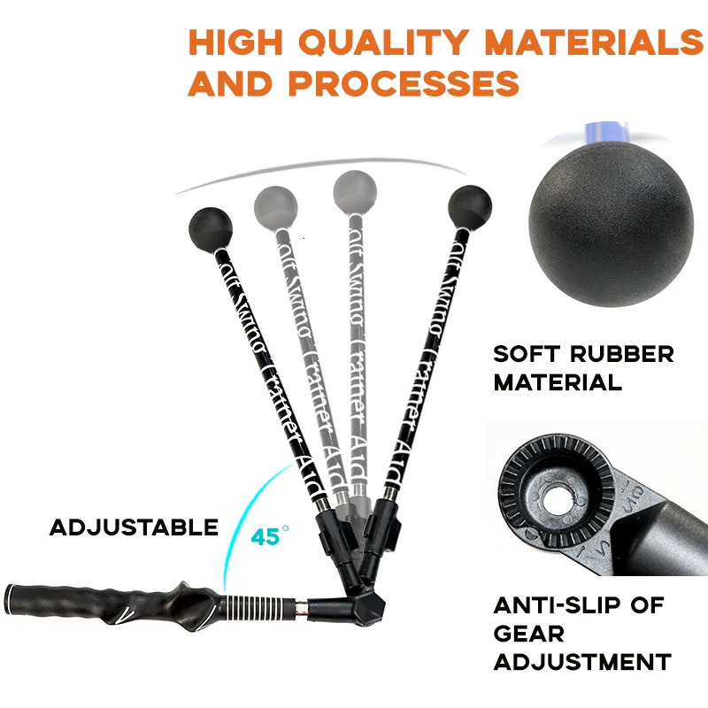 Folding Golf Swing Trainer Stick Posture Corrector Practice Swing Training Aids Upgrade With Rubber Rope Strength Exercises Blue 240108