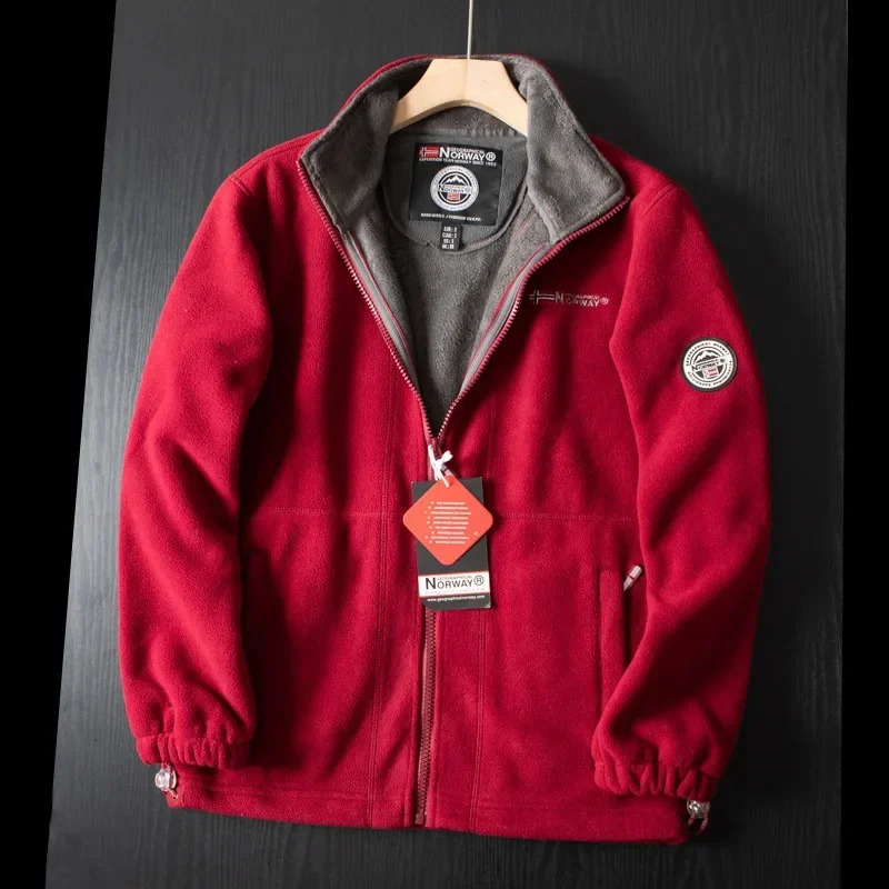 Winter Thicken Fleece Men Jacket Pockets Casual Polar Jackets Outdoor ColdProof Warm Overcoat Plus Size Outwear 240108
